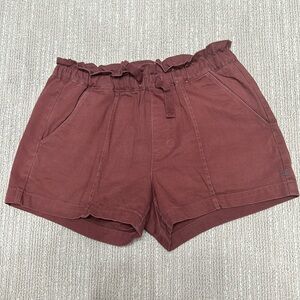 Toad&Co maroon shorts with ruffle top. Size XS